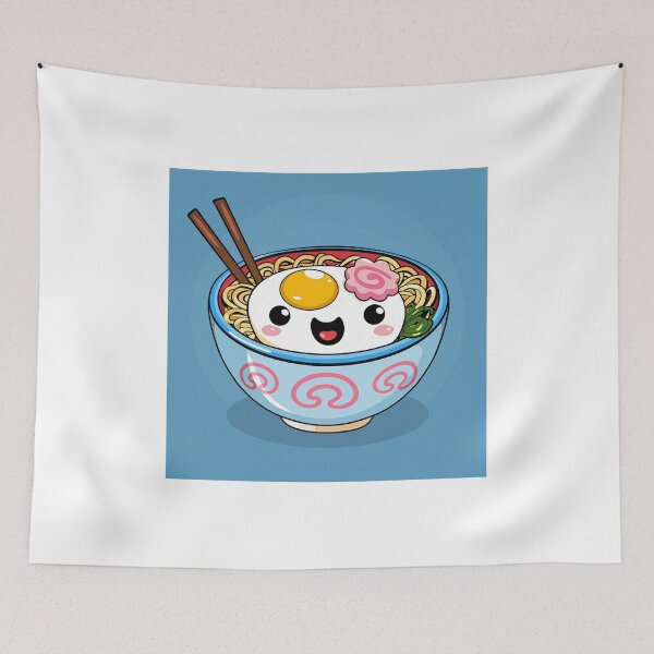 Item preview, Kawaii Bowl of Ramen Noodles Chopsticks Japanese Style designed and sold by redstar19.