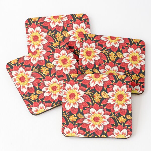 Item preview, Red and Yellow Sicilian Floral Tile Design designed and sold by VoyteksDesigns.