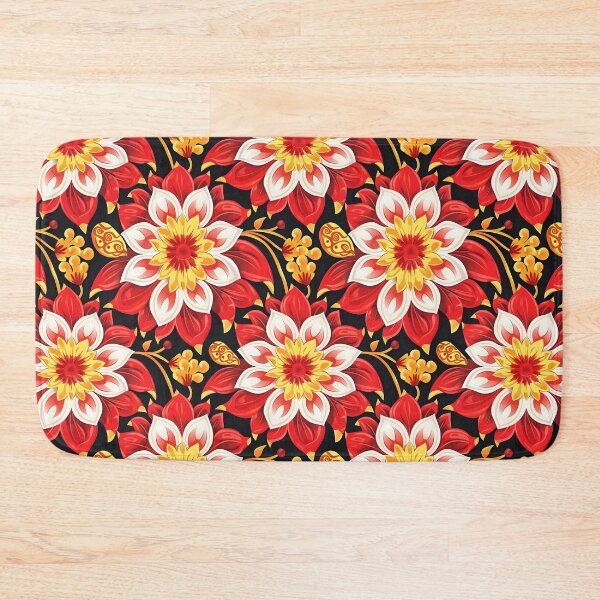 Item preview, Red and Yellow Sicilian Floral Tile Design designed and sold by VoyteksDesigns.