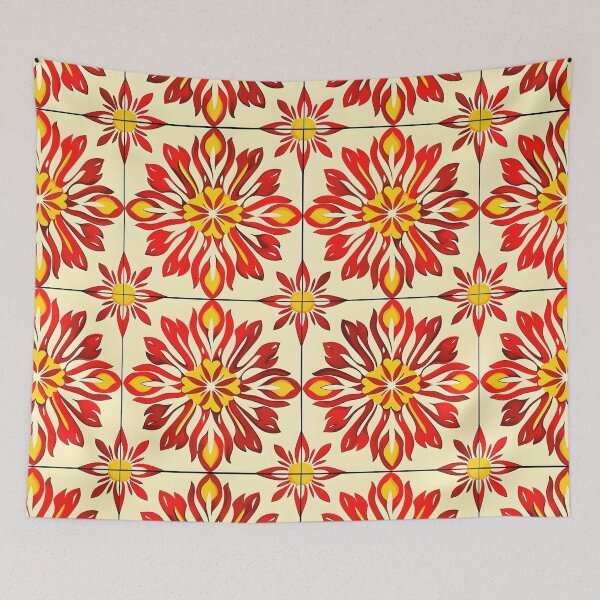 Item preview, Vibrant Sicilian Tile Floral Pattern designed and sold by VoyteksDesigns.