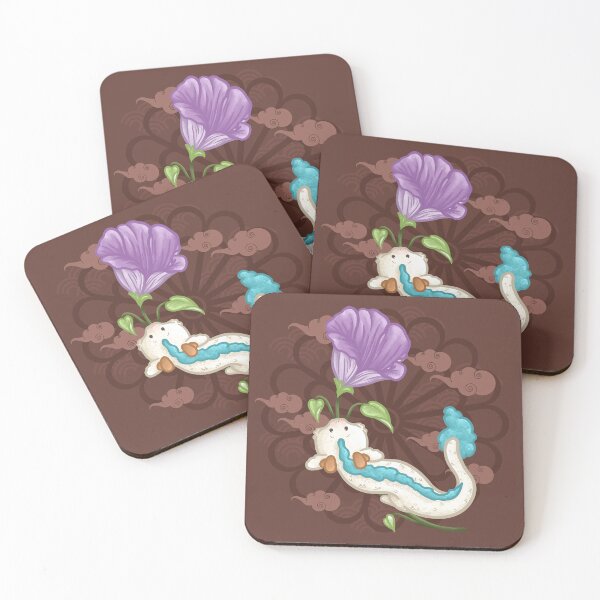 Item preview, White Dragon Holding a Morning Glory Flower designed and sold by Khotekmei.