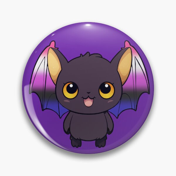 Item preview, Kawaii Bat with Genderfluid Pride Flag Colored Wings, Cute Genderfluid Design designed and sold by Travelslightly.