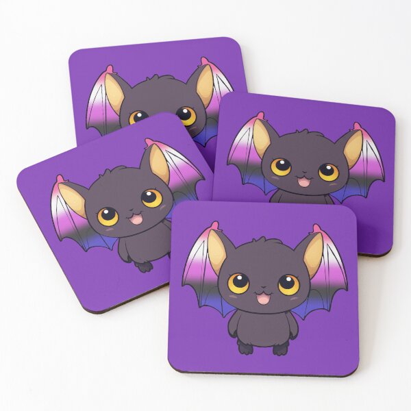 Item preview, Kawaii Bat with Genderfluid Pride Flag Colored Wings, Cute Genderfluid Design designed and sold by Travelslightly.