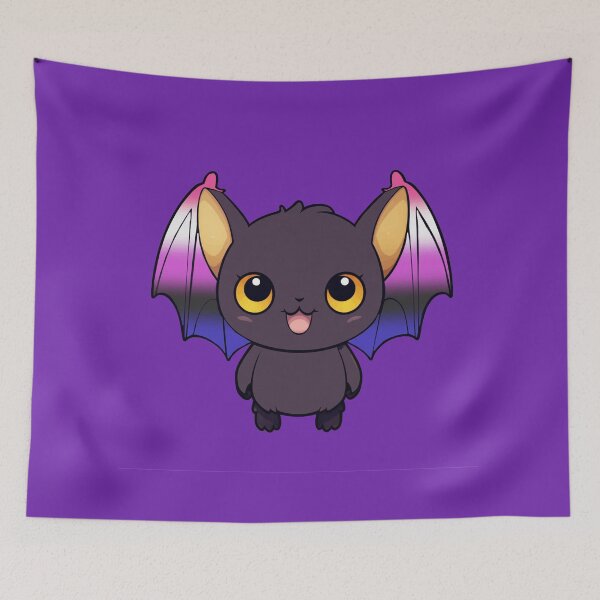 Item preview, Kawaii Bat with Genderfluid Pride Flag Colored Wings, Cute Genderfluid Design designed and sold by Travelslightly.