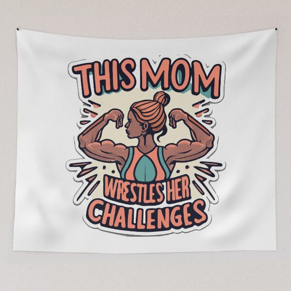 Item preview, Wrestler Mom Power - Flexing Arm Challenge designed and sold by NiftyWrx.