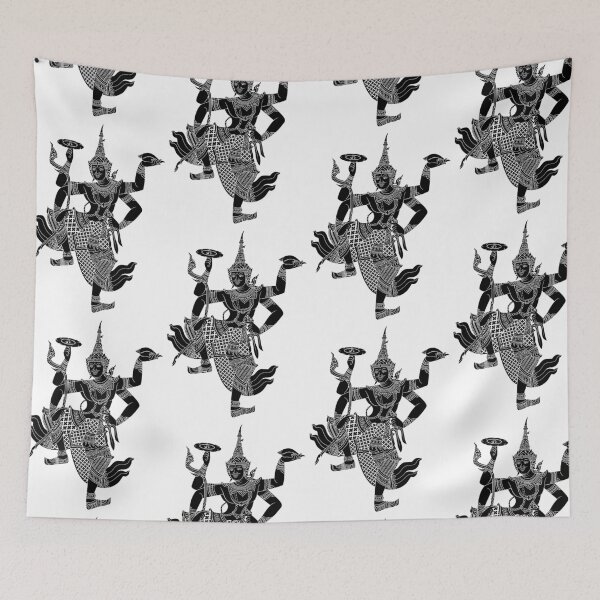 Item preview,  Lord Vishnu supreme soul - Vishnu God lai thai traditional Black and white designed and sold by Bspaces.