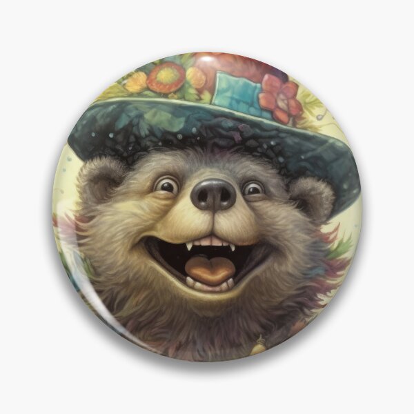 Item preview, Whimsical Grizzly in a Wonderland Hat designed and sold by Sillytoe.