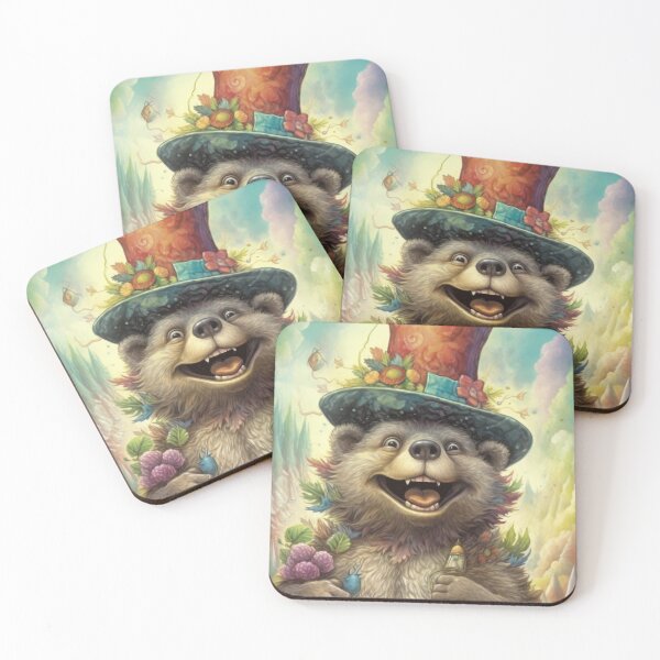 Item preview, Whimsical Grizzly in a Wonderland Hat designed and sold by Sillytoe.