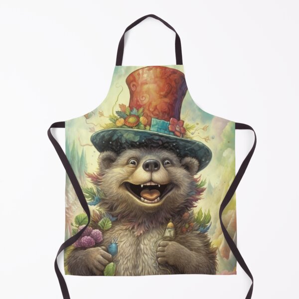 Item preview, Whimsical Grizzly in a Wonderland Hat designed and sold by Sillytoe.