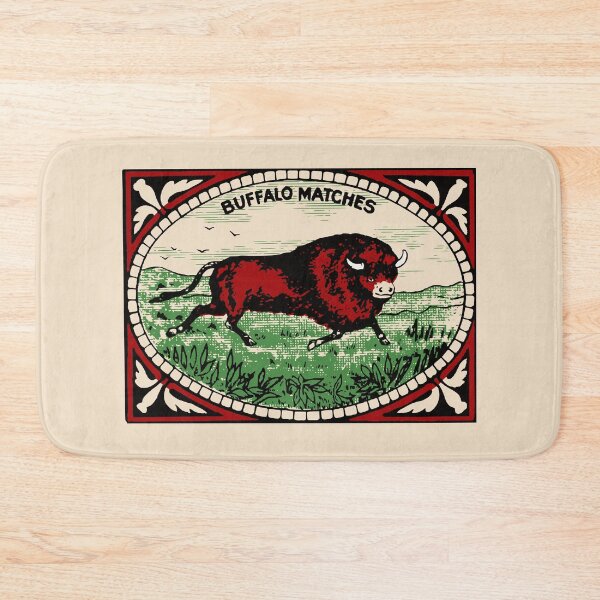 Item preview, Buffalo Matches Vintage Safety Matchbox - Trotting Buffalo designed and sold by Corinne Alexa Jackson.