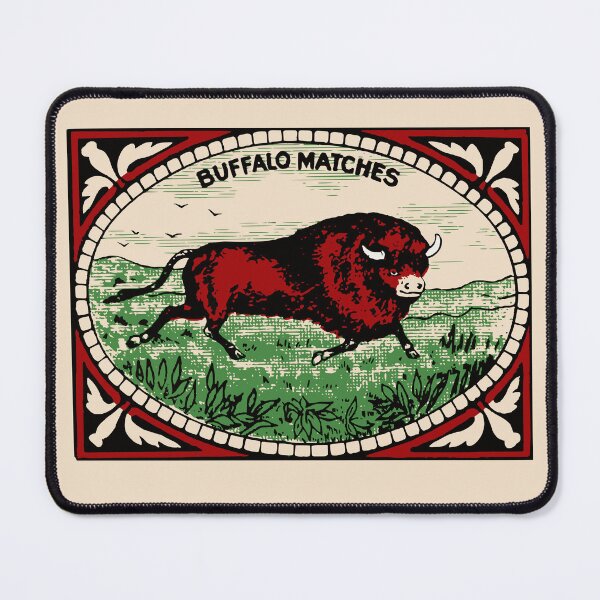 Item preview, Buffalo Matches Vintage Safety Matchbox - Trotting Buffalo designed and sold by Corinne Alexa Jackson.