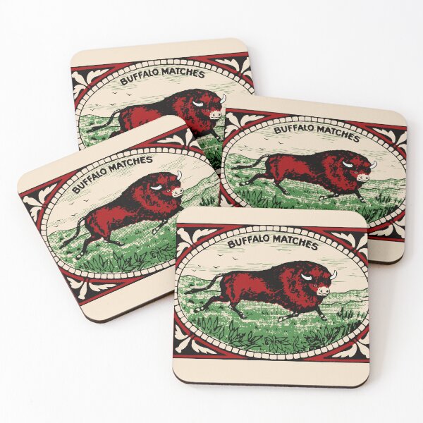 Item preview, Buffalo Matches Vintage Safety Matchbox - Trotting Buffalo designed and sold by Corinne Alexa Jackson.