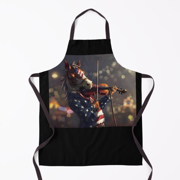 Artikelvorschau, Patriotisches Pferd spielt Geigenkunst Geigenkunst, einzigartige Tiermusikkunst, American Flag -Thema, skurrile Fantasy -Kunst, Musikliebhaber Kunst 6 entworfen und verkauft von MiracleROLArt.