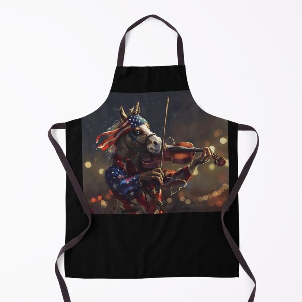 Artikelvorschau, Patriotisches Pferd spielt Geigenkunst Geigenkunst, einzigartige Tiermusikkunst, American Flag -Thema, skurrile Fantasy -Kunst, Musikliebhaber Kunst 7 entworfen und verkauft von MiracleROLArt.