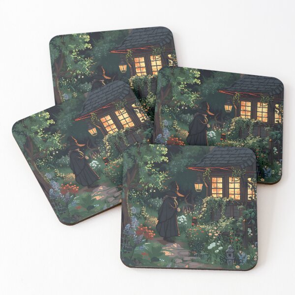 Item preview, A witch collecting herbs from the garden PIXEL ART designed and sold by HappyStickBike.