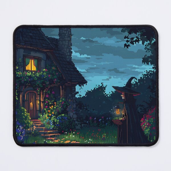 Item preview, A witch collecting herbs from the garden PIXEL ART designed and sold by HappyStickBike.