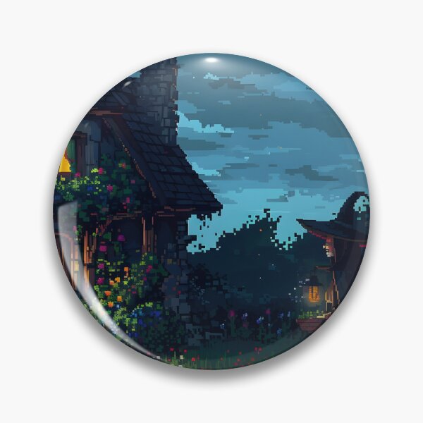 Item preview, A witch collecting herbs from the garden PIXEL ART designed and sold by HappyStickBike.
