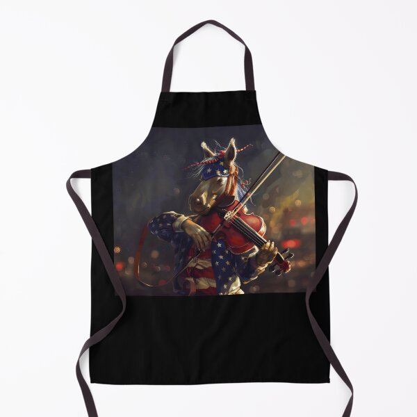 Artikelvorschau, Patriotisches Pferd spielt Geigenkunst Geigenkunst, einzigartige Tiermusikkunst, American Flag -Thema, skurrile Fantasy -Kunst, Musikliebhaber Kunst 9 entworfen und verkauft von MiracleROLArt.