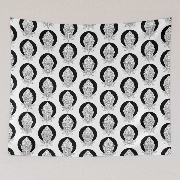 Item preview, Beautiful YEK THAI lai thai traditional in classic black and white designed and sold by Bspaces.