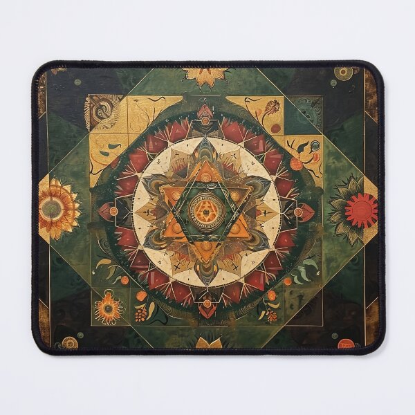 Item preview, Sunlit Scripts and Verdant Visions: A Celestial Ballet in Bloom in Modern Mandala Art designed and sold by Vic Torys ☆.