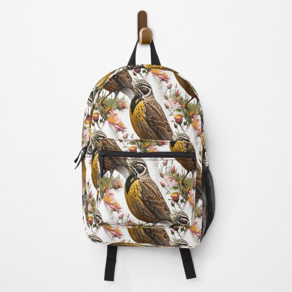 Item preview, Common Western Meadowlark Surrounded By Prairie Roses Pattern 3 designed and sold by taiche.