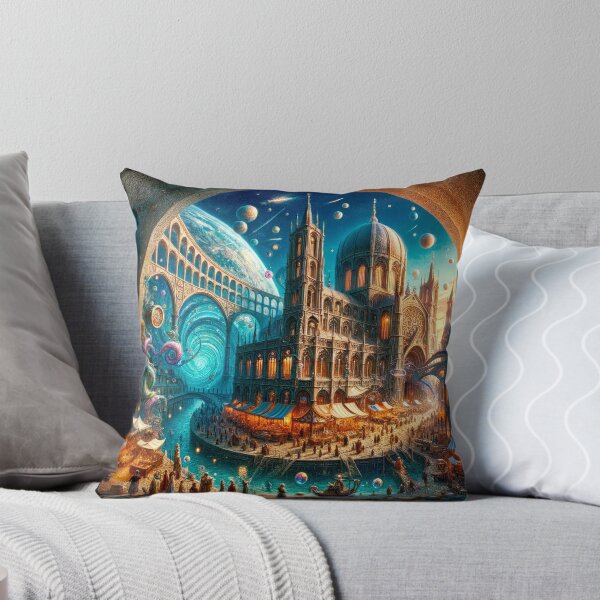 Item preview, Fantasy Sci-Fi Landscape 019 - Surreal Dual Worlds - AI Art (67 MP) designed and sold by PrintOnMyDemand.