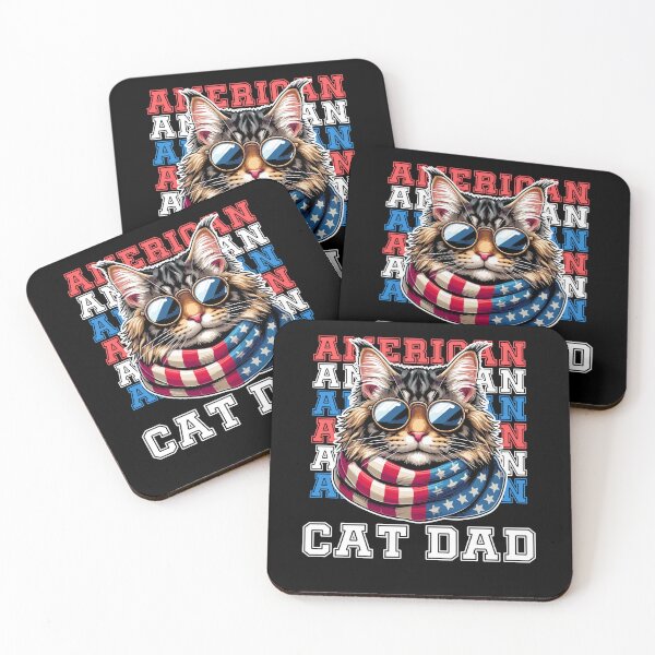Item preview, 4th of July Cat in Glasses Cat Dad Independence Day USA Flag Patriotic designed and sold by Savchuk-Vova.