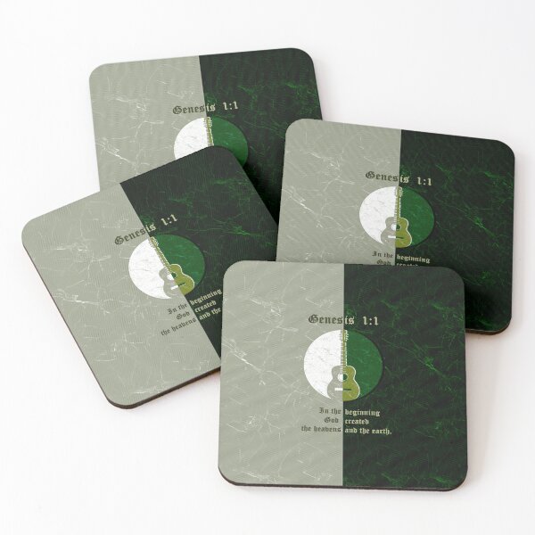 Item preview, christian musician minimal abstract green tone bible genesis 1 in the beginning God created the heavens and the earth designed and sold by ZechJohnRB.