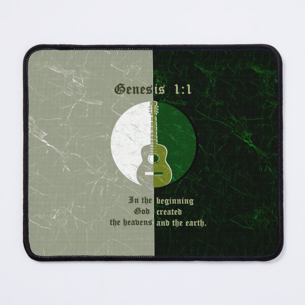 Item preview, christian musician minimal abstract green tone bible genesis 1 in the beginning God created the heavens and the earth designed and sold by ZechJohnRB.