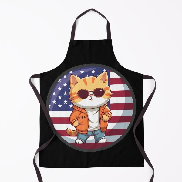 Item preview, Cat and USA flag designed and sold by DesignAFind.