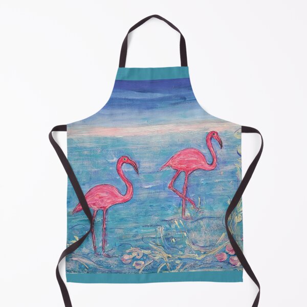 Item preview, Two flamingos in the salt water of Chile designed and sold by margikunst.