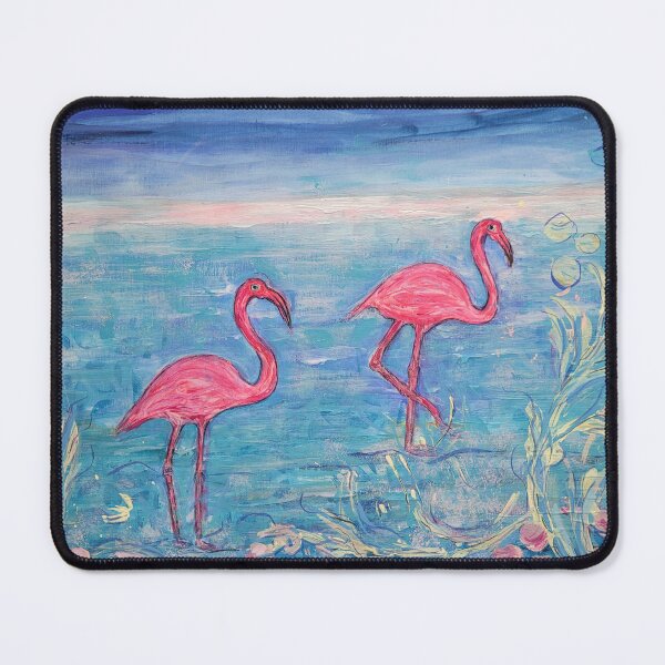 Item preview, Two flamingos in the salt water of Chile designed and sold by margikunst.