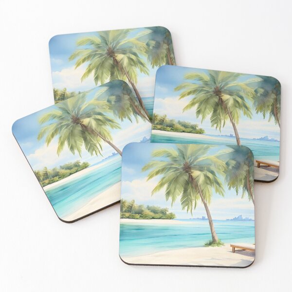 Artikelvorschau, Malediven-Flucht-Lagune Daydream Palms & Paradise Aquarell entworfen und verkauft von Frame of Mind .