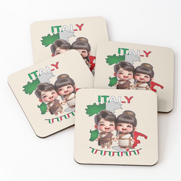 Item preview, Cute Italian Chibi boy and Girl Wearing an ancient Roman Clothes designed and sold by Witsprings.