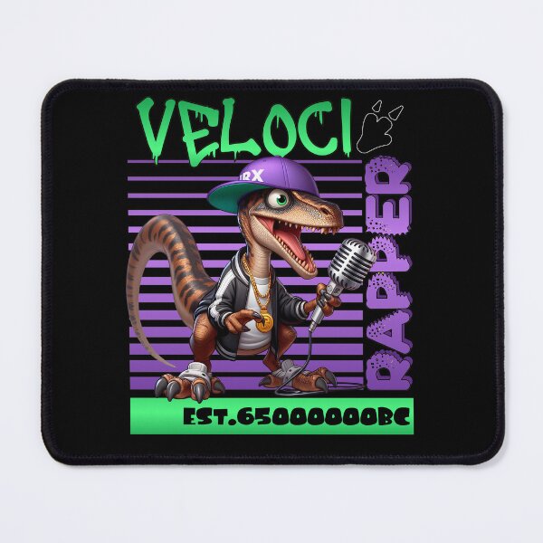 Item preview, Velocirapper Rapping Velociraptor Rapper Funny Cartoon Dinosaur designed and sold by André Botes.