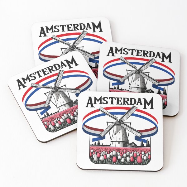 Item preview, Amsterdam Netherlands Windmill & Tulips designed and sold by DetourShirts.