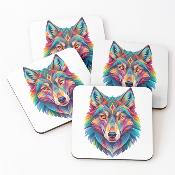 Item preview, colorful wolf designed and sold by Arextr.