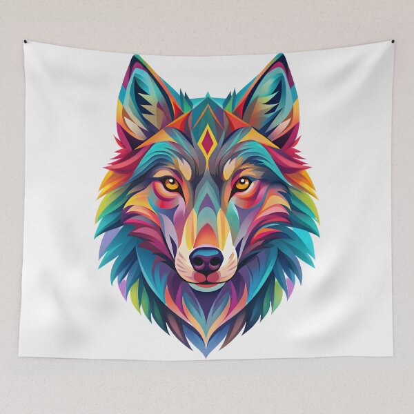 Item preview, colorful wolf designed and sold by Arextr.