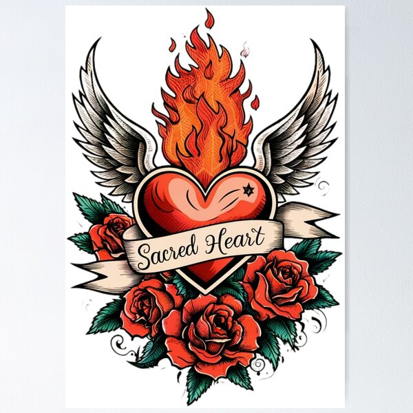 Item preview, Sacred heart of Jesus designed and sold by ErikFQ.