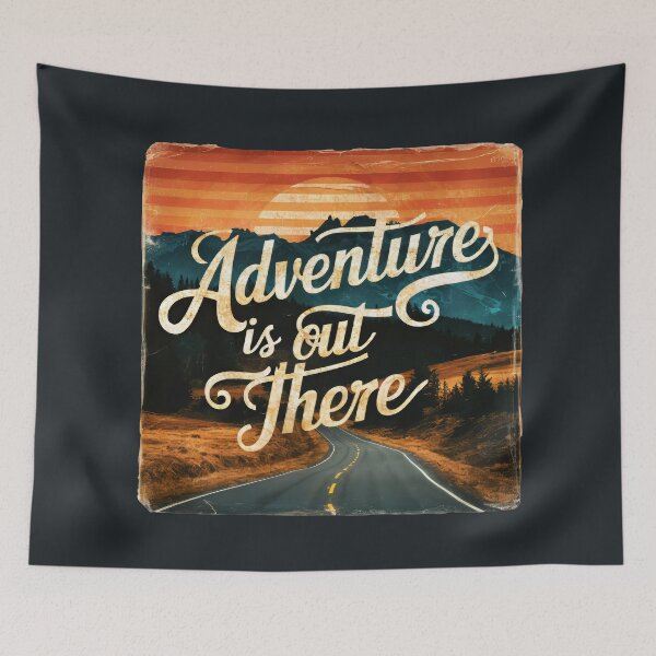 Item preview, Vintage travel saying: "Adventure is out there" - Retro Minimal Design designed and sold by pod24.