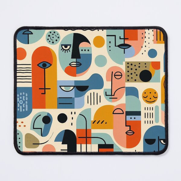 Item preview, Retro abstract with faces designed and sold by Silbays.