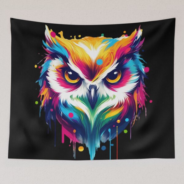 Item preview, Vibrant Colorful Artistic Owl Portrait designed and sold by PrimeTreasures.