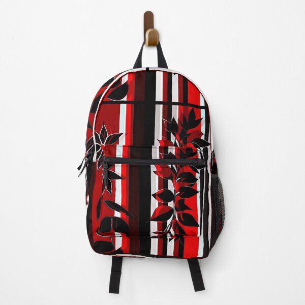 Item preview, Black Botanical on Red Stripes designed and sold by Dana Roper.