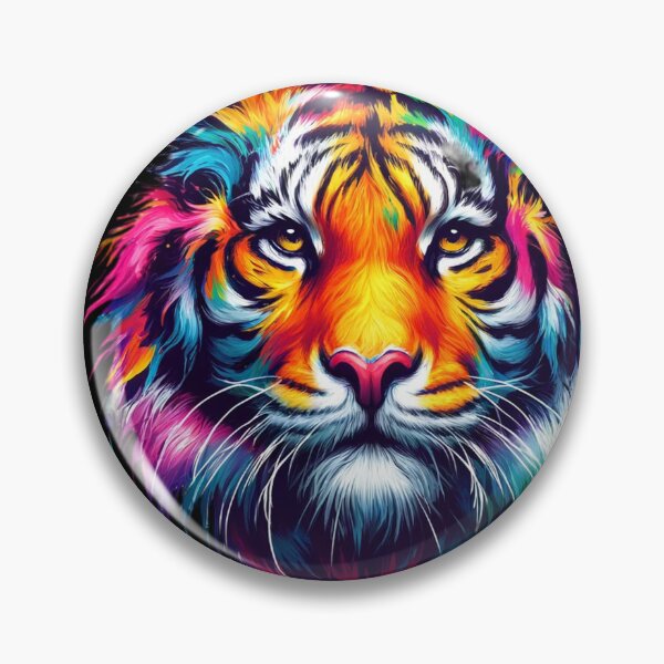 Artikelvorschau, Lebendiges farbenfrohes künstlerisches Tigerporträt entworfen und verkauft von PrimeTreasures.