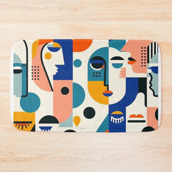 Item preview, Retro abstract with faces designed and sold by Silbays.