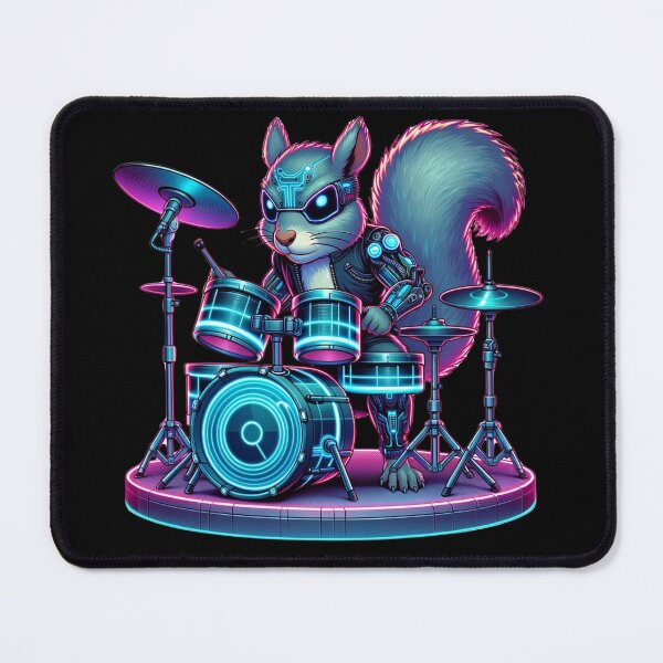 Item preview, Cyber Squirrel Playing Drums designed and sold by Kuki-shop.