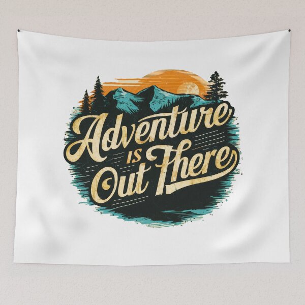Item preview, Travel saying travel sticker: "Adventure is out there" - Vintage Retro Minimal Design designed and sold by pod24.