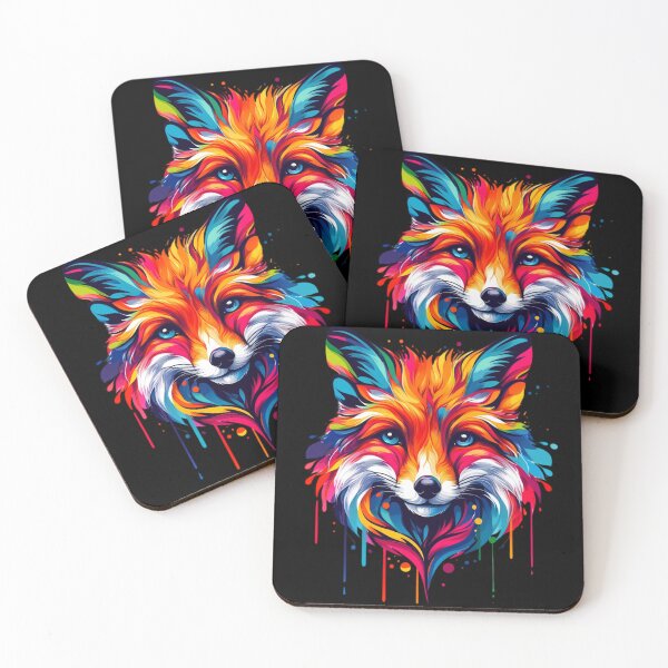 Item preview, Vibrant Colorful Artistic Fox Portrait designed and sold by PrimeTreasures.