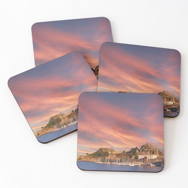 Item preview, Port with yachts and sailboats Old fortress Corfu town Greece sunset designed and sold by goceris.