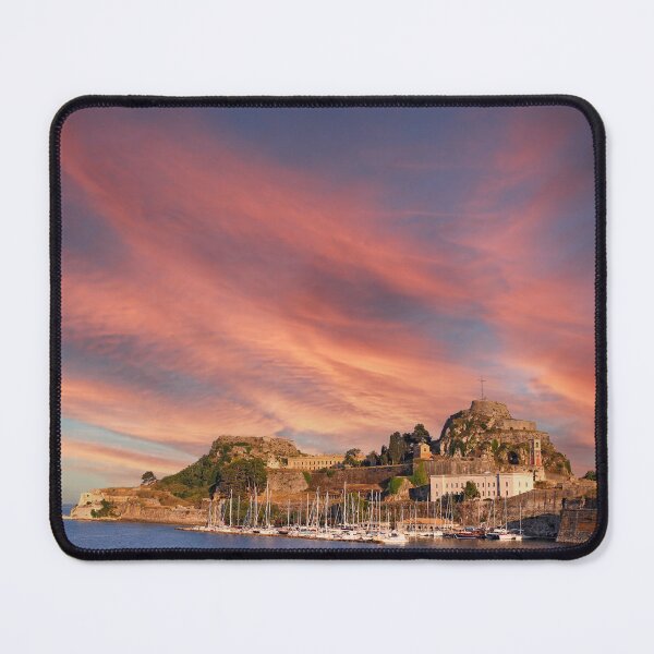 Item preview, Port with yachts and sailboats Old fortress Corfu town Greece sunset designed and sold by goceris.